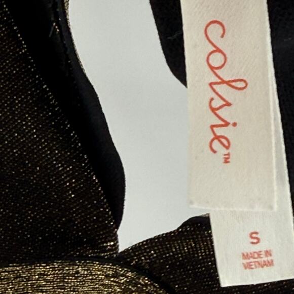 Colsie Gold Lurex Bralette Small Shimmery Sparkle Festival Crop Top Party Top - Picture 5 of 5